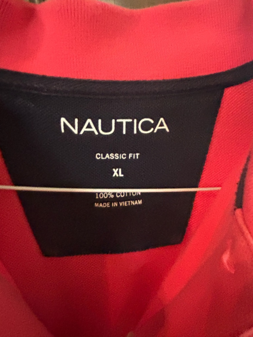 Nautica Men’s Bright Red Polo with Embroidered Logo - Picture 3 of 3